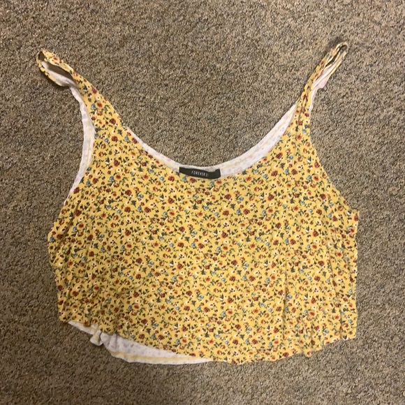 Forever 21 Tops Never Worn Yellow Flower Crop Tp Poshmark